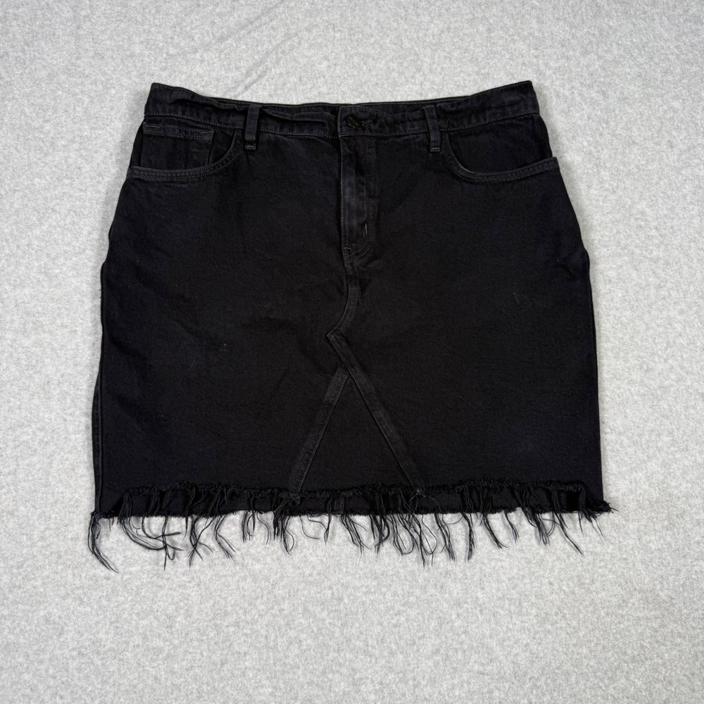 Sanctuary Denim Womens Black Grunge Raw Frayed Hem Mini Skirt Size Indie Sleeze